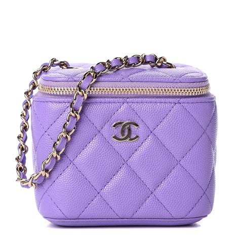 chanel purple vanity bag